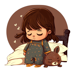 可爱睡衣小女孩插画PNG素材