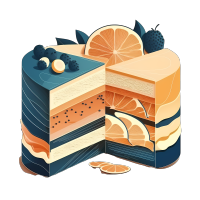 浓郁层叠蛋糕插画设计