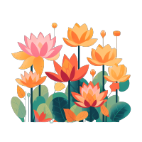 白底荷花插画设计元素PNG素材