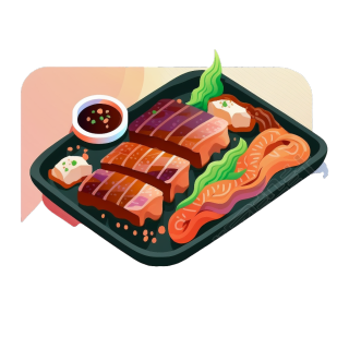 济南烤肉图形素材-透明背景高清插画设计