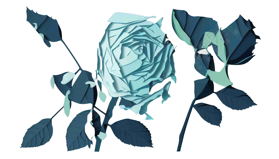 简约明亮的黄色冰花玫瑰白底扁平化UI插画设计元素PNG素材