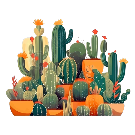 白底多肉植物扁平化插画设计素材