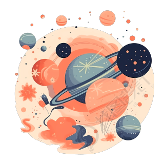 简约明亮的宇宙PNG图形素材