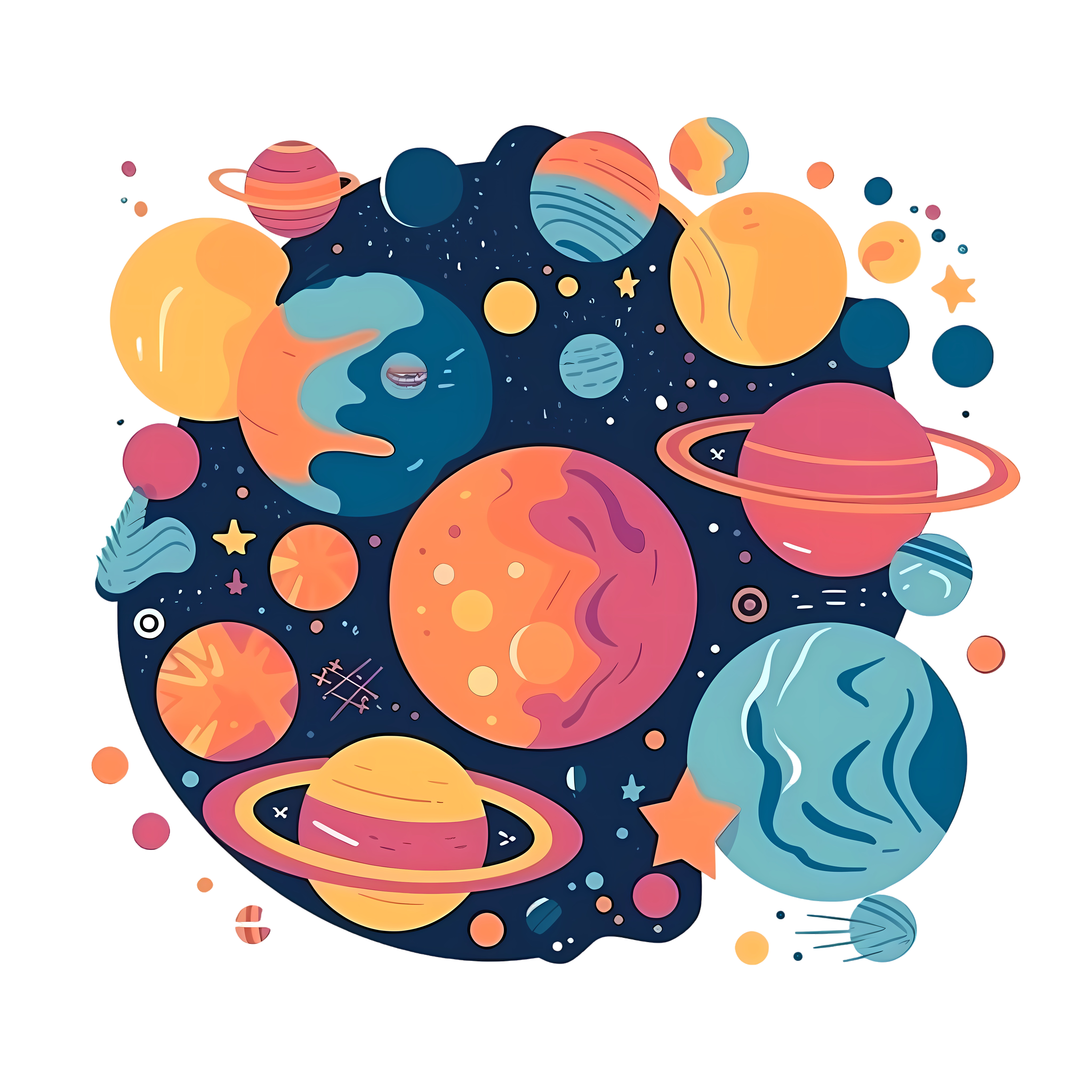 白色背景下的宇宙图形素材