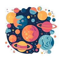 白色背景下的宇宙图形素材