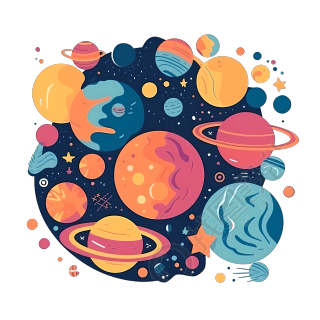 白色背景下的宇宙图形素材