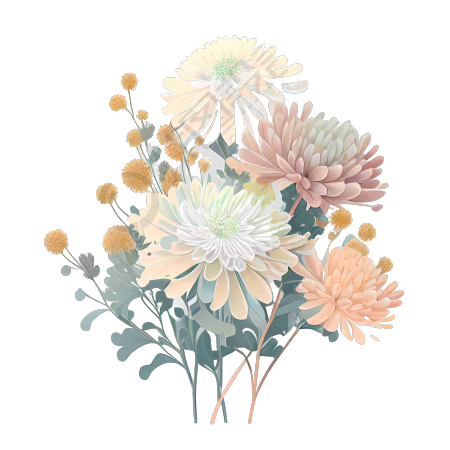 手绘烟花菊向量图