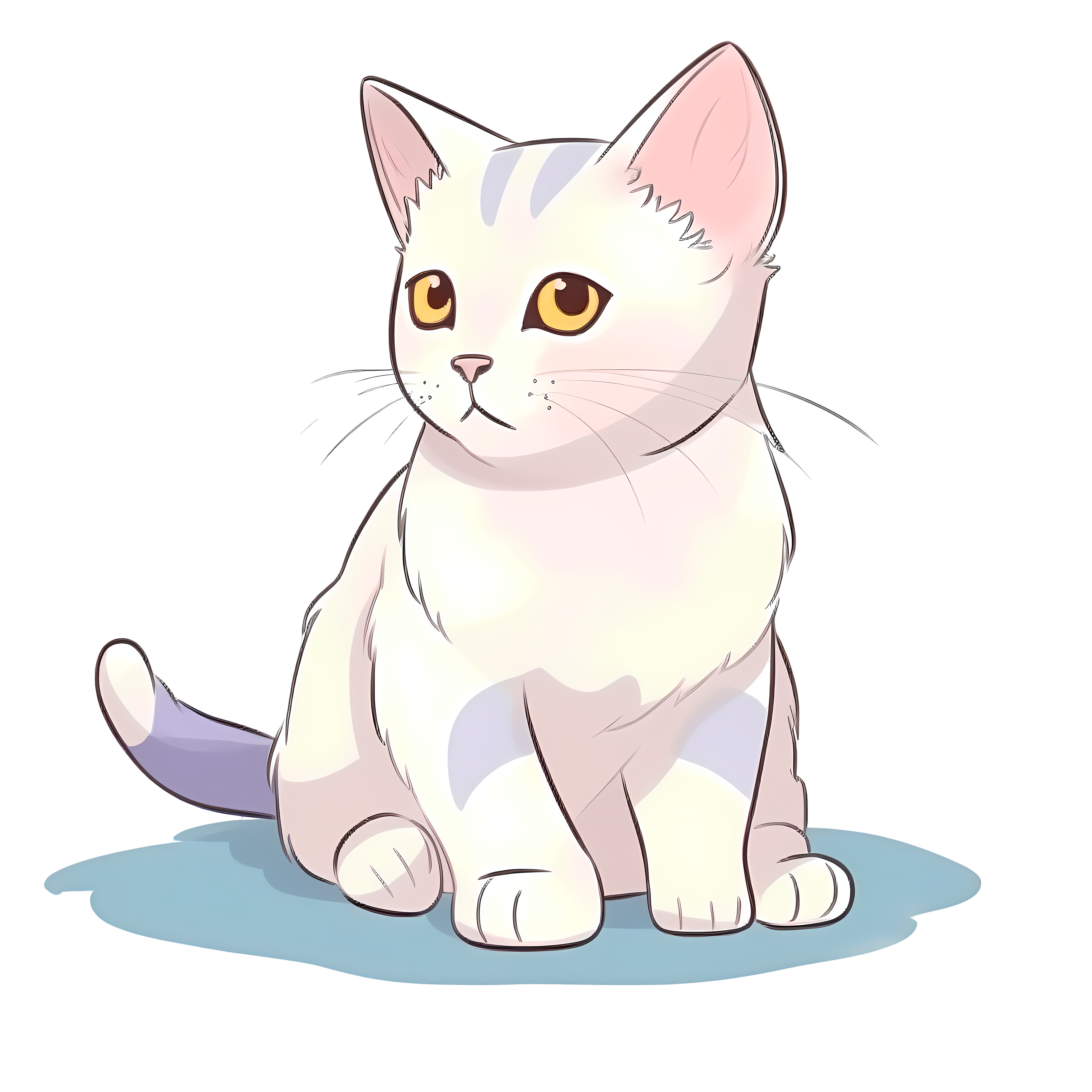 可爱粉色小猫PNG图形素材