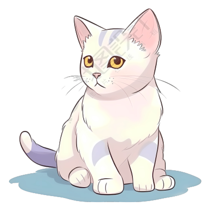 可爱粉色小猫PNG图形素材