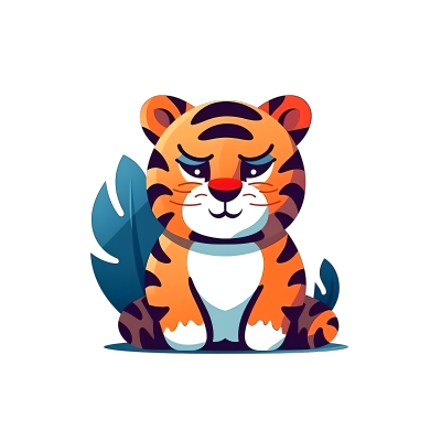 可爱小老虎卡通logo设计
