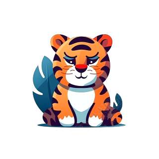可爱小老虎卡通logo设计