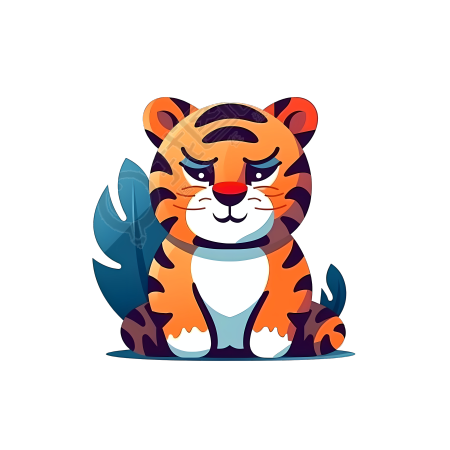 可爱小老虎卡通logo设计
