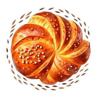 可口美味的西式面包插画设计