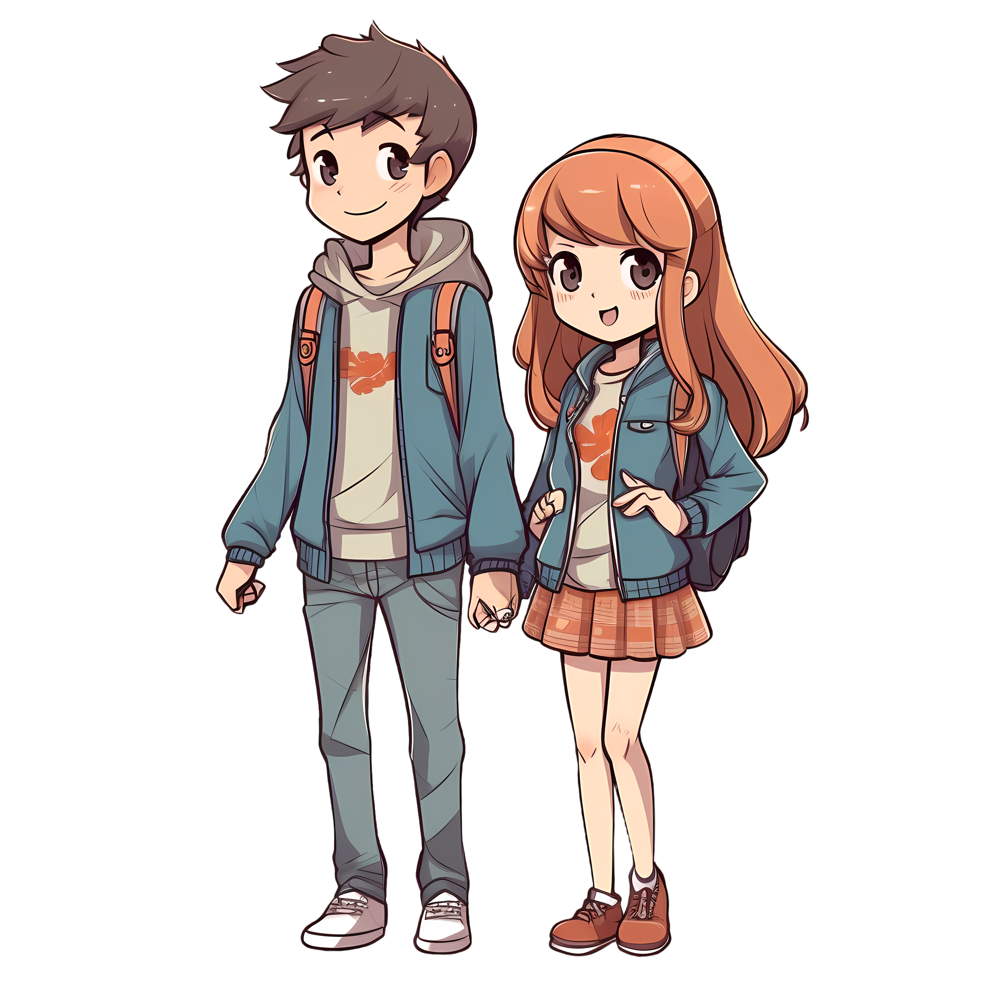 轻松情侣动漫插画素材