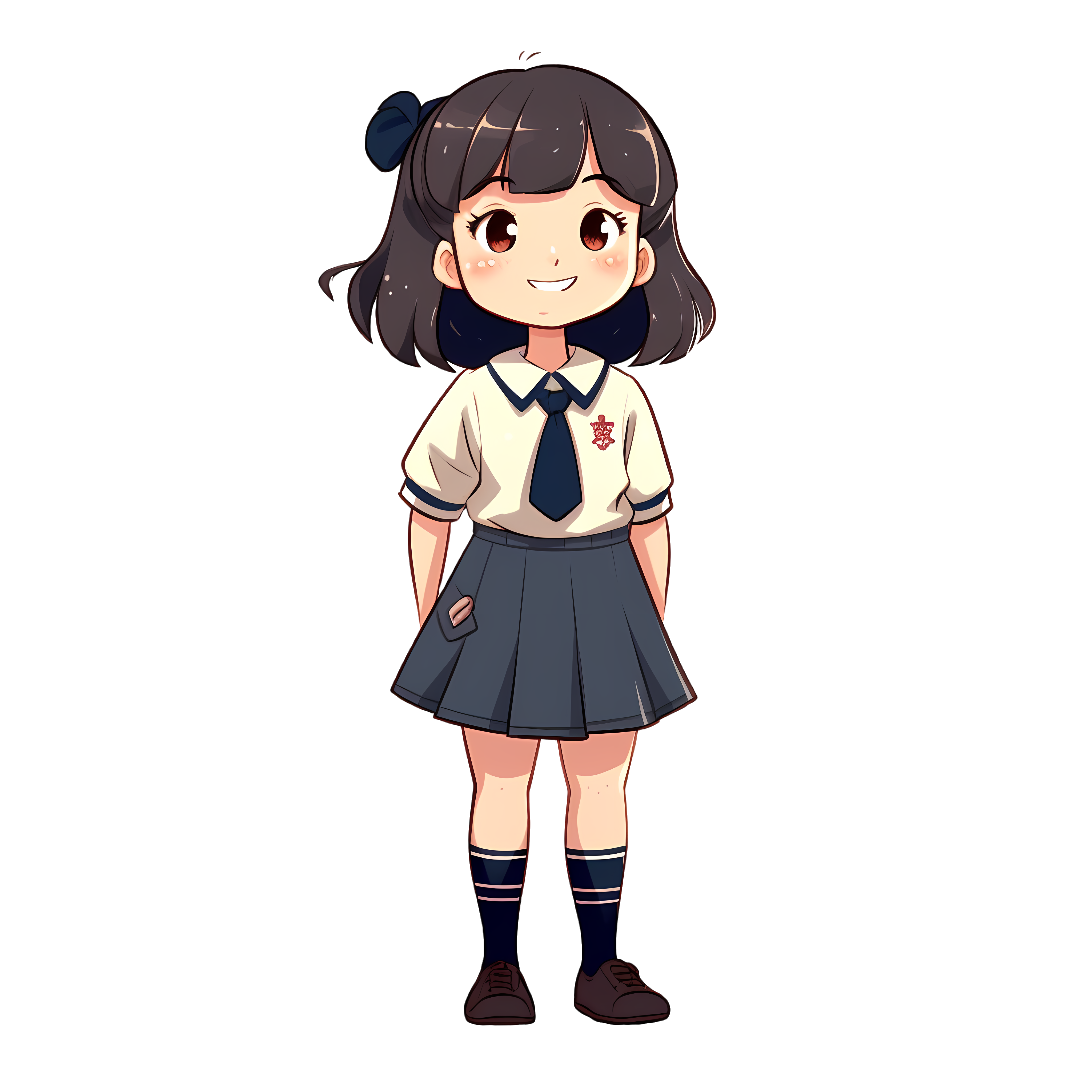 宫崎骏风格插画向学校小女孩
