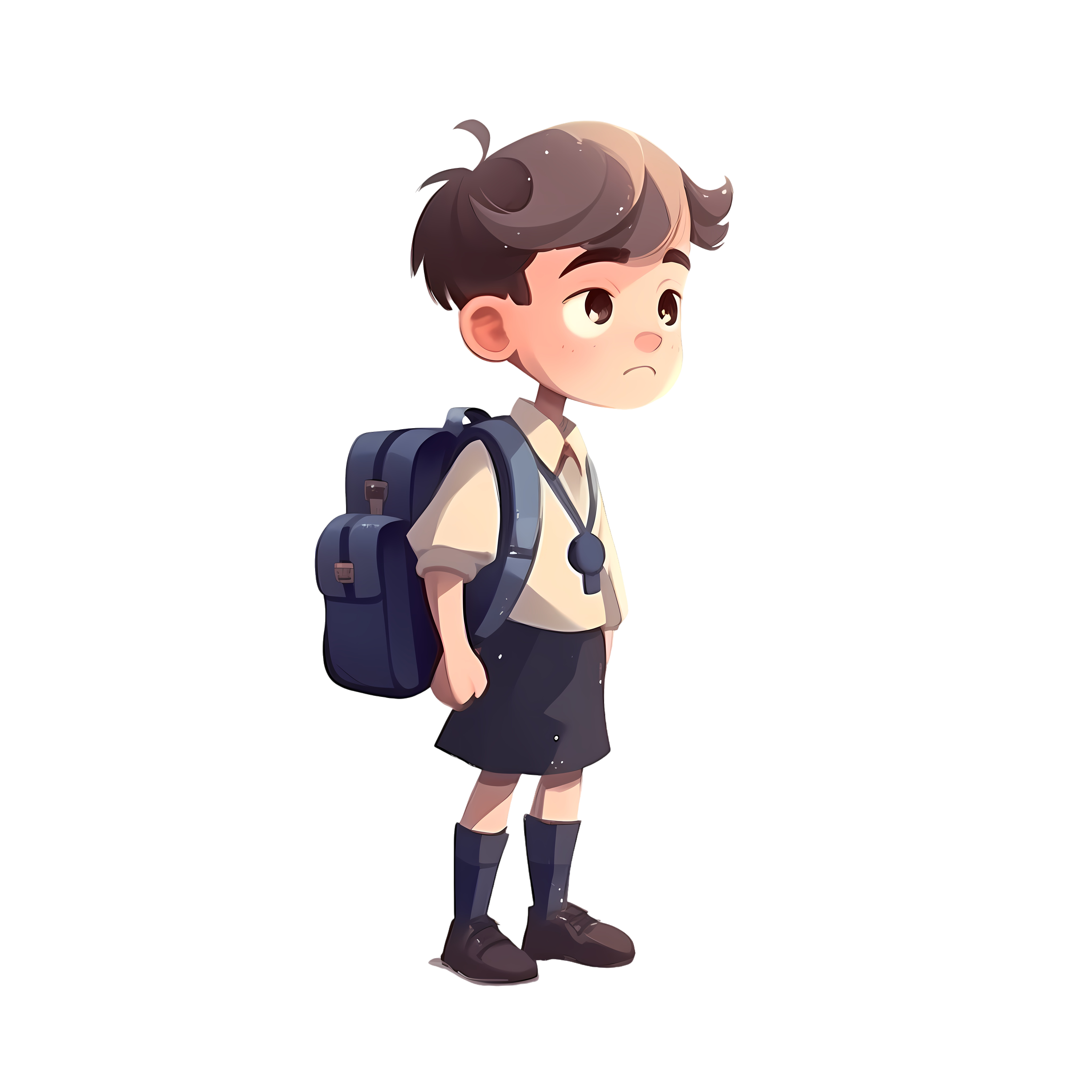 可爱校服男孩插画设计素材