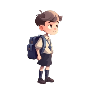 可爱校服男孩插画设计素材