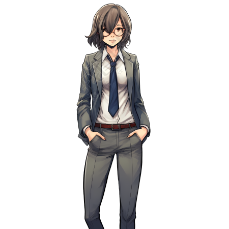 白底海盗女性职业装插画设计元素PNG素材
