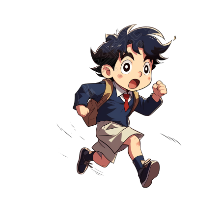 小男孩校服插画