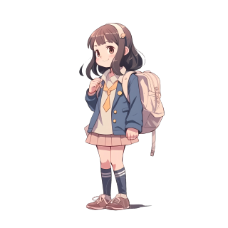 可爱校服女孩PNG素材