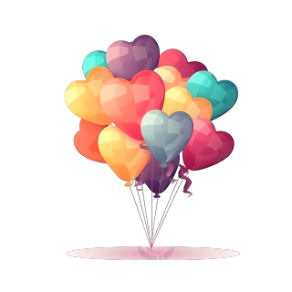 心形气球束矢量插画素材