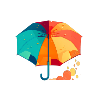 简约手绘雨伞PNG图形素材