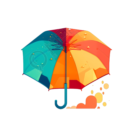 简约手绘雨伞PNG图形素材