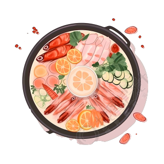 高清透明背景火锅插画设计