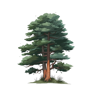 透明背景松树矢量插画设计素材