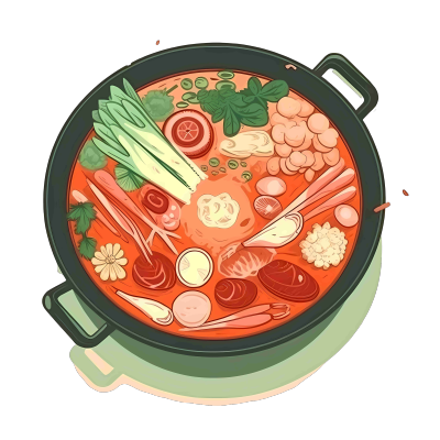 高清透明背景热力火锅插画设计