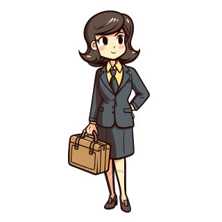 宫崎骏风格职业女性矢量插画