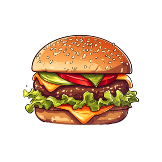 高清透明背景汉堡包矢量图