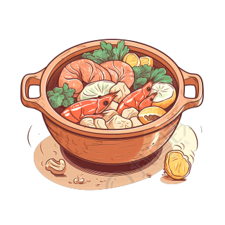 高清透明背景火锅插画设计