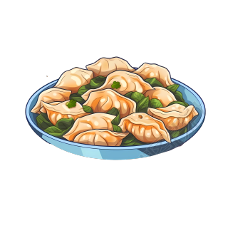 清新高清饺子图形素材