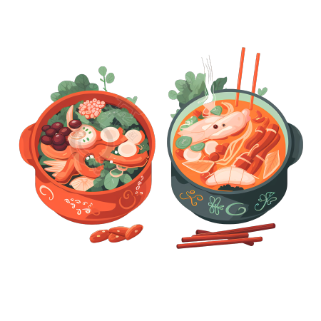 高清透明背景火锅插画设计