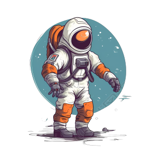卡通风格太空人矢量插画