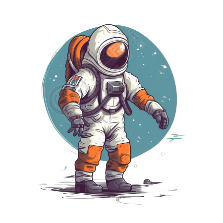 卡通风格太空人矢量插画