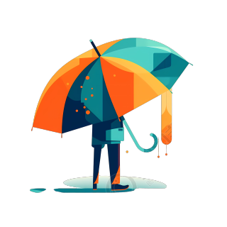 简约扁平雨伞PNG图形素材