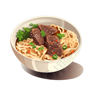 清爽牛肉面插画设计