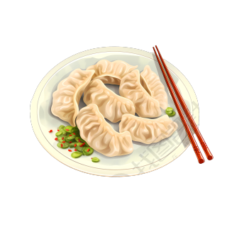鲜美饺子插画设计