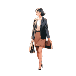 白底淡色系时尚女性插画素材