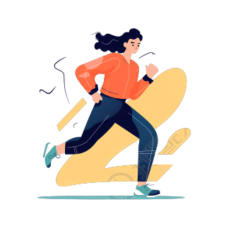 极简白底鲜明色系赛跑者活动插画