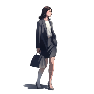 淡雅女性商务插画