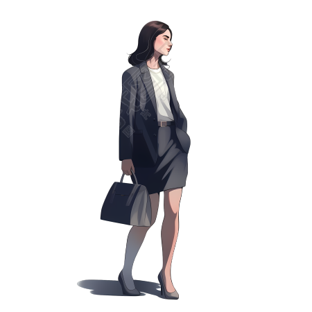 淡雅女性商务插画