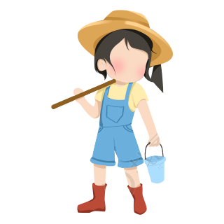劳动的女孩高清插画素材