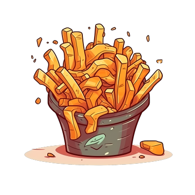 创意设计商业PNG图形素材——薯条插画