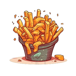 创意设计商业PNG图形素材——薯条插画