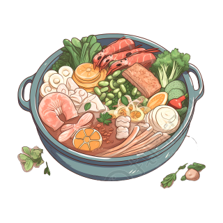 高清透明背景火锅插画设计元素