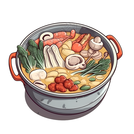 高清透明背景火锅插画设计