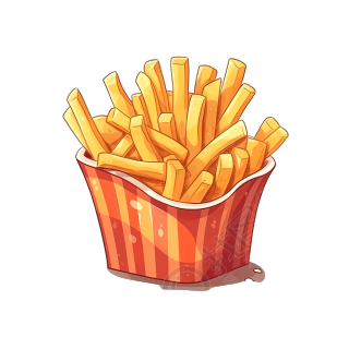 薯条矢量插画设计